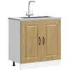 Image de Meuble Bas Pour Évier Kalmar Chêne Artisanal Bois Ingénierie Vidaxl