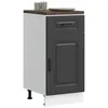 Image de vidaXL Armoire de cuisine Kalmar noir bois dingénierie meuble bas dévier meuble bas de cuisine avec tiroir meuble bas 853468