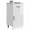 Image de vidaXL Armoire de cuisine Kalmar blanc brillant bois ingénierie meuble bas dévier meuble bas de cuisine avec tiroir 853469