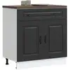 Image de Armoire De Cuisine Kalmar Noir Bois D'ingénierie Vidaxl