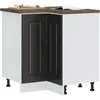 Image de Armoire D'angle De Cuisine Kalmar Noir Bois D'ingénierie Vidaxl