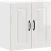 Image de Vidaxl armoire murale de cuisine kalmar blanc brillant bois ingénierie