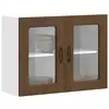 Image de Armoire Murale De Cuisine Et Porte En Verre Kalmar Chêne Marron Vidaxl
