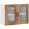 Image de vidaXL Armoire murale de cuisine avec porte en verre Kalmar vieux bois meuble mural de cuisine armoires murales avec 853615
