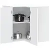 Image de Armoire Murale D'angle De Cuisine Kalmar Blanc Bois Ingénierie Vidaxl