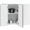 Image de Armoire Murale D'angle De Cuisine Kalmar Noir Bois D'ingénierie Vidaxl