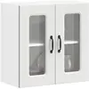 Image de Armoire Murale De Cuisine Avec Porte En Verre Kalmar Blanc Vidaxl