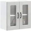 Image de Armoire Murale De Cuisine Avec Porte En Verre Kalmar Gris Béton Vidaxl