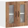Image de Armoire Murale De Cuisine Avec Porte Vitrée "kalmar" Bois D'ingénierie Ancien Vidaxl