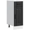 Image de vidaXL Armoire de cuisine Lucca noir bois dingénierie meuble dévier meuble de cuisine avec tiroir meuble de cuisine à 853698