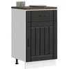 Image de vidaXL Armoire de cuisine Lucca noir bois dingénierie meuble dévier meuble de cuisine avec tiroir meuble de cuisine à 853718