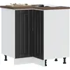Image de Armoire D'angle De Cuisine Lucca Noir Bois D'ingénierie Vidaxl