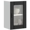 Image de vidaXL Armoire murale de cuisine avec porte en verre Lucca noir meuble mural de cuisine armoires murales avec portes 853768