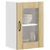 Image de Armoire Murale De Cuisine Et Porte En Verre Lucca Chêne Sonoma Vidaxl