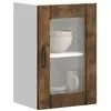 Image de Armoire Murale De Cuisine Avec Porte En Verre Lucca Chêne Fumé Vidaxl