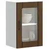 Image de Armoire Murale De Cuisine Et Porte En Verre Lucca Chêne Marron Vidaxl