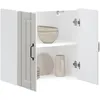 Image de vidaXL Armoire murale de cuisine Lucca blanc brillant bois ingénierie 853819