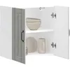 Image de vidaXL Armoire murale de cuisine Lucca gris béton bois ingénierie meuble mural de cuisine armoire pour mur de cuisine 853821