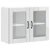 Image de Vidaxl armoire murale de cuisine avec porte vitrée lucca bois d'ingénierie blanc brillant