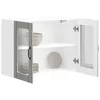 Image de vidaXL Armoire murale de cuisine avec porte vitrée Lucca Bois dingénierie Sonoma gris 853853