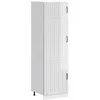 Image de vidaXL Armoire de cuisine Lucca blanc brillant bois dingénierie armoire de cuisine haute armoire de cuisine indépendante 853869