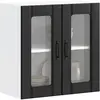 Image de Armoire Murale De Cuisine Avec Porte En Verre Lucca Noir Vidaxl