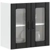 Image de vidaXL Armoire murale de cuisine avec porte en verre Lucca noir 853908