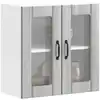 Image de Armoire Murale De Cuisine Et Porte En Verre Lucca Sonoma Gris Vidaxl