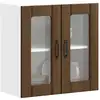 Image de Armoire Murale De Cuisine Et Porte En Verre Lucca Chêne Marron Vidaxl