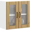 Image de Armoire Murale De Cuisine Avec Porte Vitrée "lucca" Chêne Artisanal Bois Vidaxl