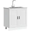 Image de Meuble Bas Pour Évier Porto Blanc 80x46x81,5 Cm Bois Ingénierie Vidaxl