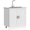 Image de vidaXL Meuble bas pour évier Porto blanc 80x46x815 cm bois ingénierie 853927