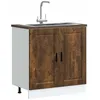 Image de vidaXL Meuble bas pour évier Porto chêne fumé bois ingénierie 853932