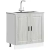 Image de vidaXL Meuble bas pour évier Porto sonoma gris bois ingénierie 853933