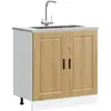 Image de Meuble Bas Pour Évier Porto Chêne Artisanal Bois Ingénierie Vidaxl