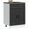 Image de Armoire De Cuisine Porto Noir Bois D'ingénierie Vidaxl