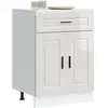 Image de Armoire De Cuisine Porto Blanc Brillant Bois Ingénierie Vidaxl