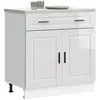 Image de Armoire De Cuisine Porto Blanc Brillant Bois Ingénierie Vidaxl