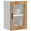 Image de Armoire Murale De Cuisine Avec Porte En Verre Porto Vieux Bois Vidaxl