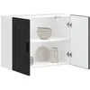 Image de vidaXL Armoire murale de cuisine Porto noir bois dingénierie meuble mural de cuisine armoire pour mur de cuisine armoire 854068