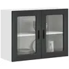 Image de vidaXL Armoire murale de cuisine avec porte en verre Porto noir 854088
