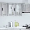 Image de vidaXL Armoire murale de cuisine avec porte en verre Porto sonoma gris meuble mural de cuisine armoires murales avec 854093