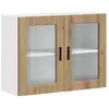 Image de Vidaxl armoire murale de cuisine porte en verre porto chêne artisanal