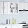Image de Armoire Murale De Cuisine Avec Porte En Verre Porto Blanc Vidaxl