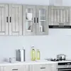Image de Armoire Murale De Cuisine Avec Porte En Verre Porto Gris Béton Vidaxl