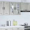 Image de vidaXL Armoire murale de cuisine avec porte en verre Porto sonoma gris 854153