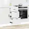 Image de Meuble Bas De Cuisine « Porto » Bois D'ingénierie Blanc Brillant Vidaxl