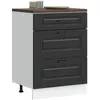 Image de Meuble Bas De Cuisine « Kalmar » Bois D'ingénierie Noir Vidaxl