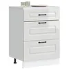 Image de vidaXL Armoire de cuisine Kalmar blanc brillant bois ingénierie meuble dévier meuble de cuisine avec tiroir meuble de 854281