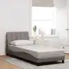 Image de Cadre De Lit Sans Matelas Hanko Taupe 90x190 Cm Tissu Vidaxl
